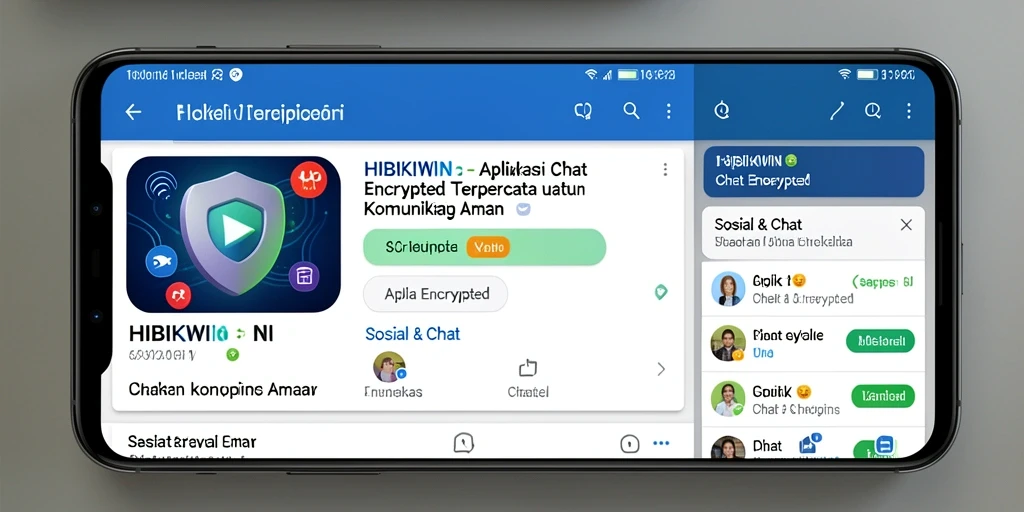 Tampilan antarmuka HIBIKIWIN yang menarik untuk komunikasi aman.