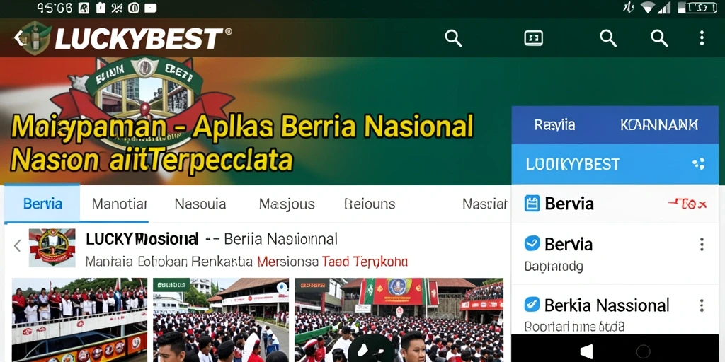 Antarmuka LUCKYBEST menunjukkan berita nasional terkini dan mudah dibaca.