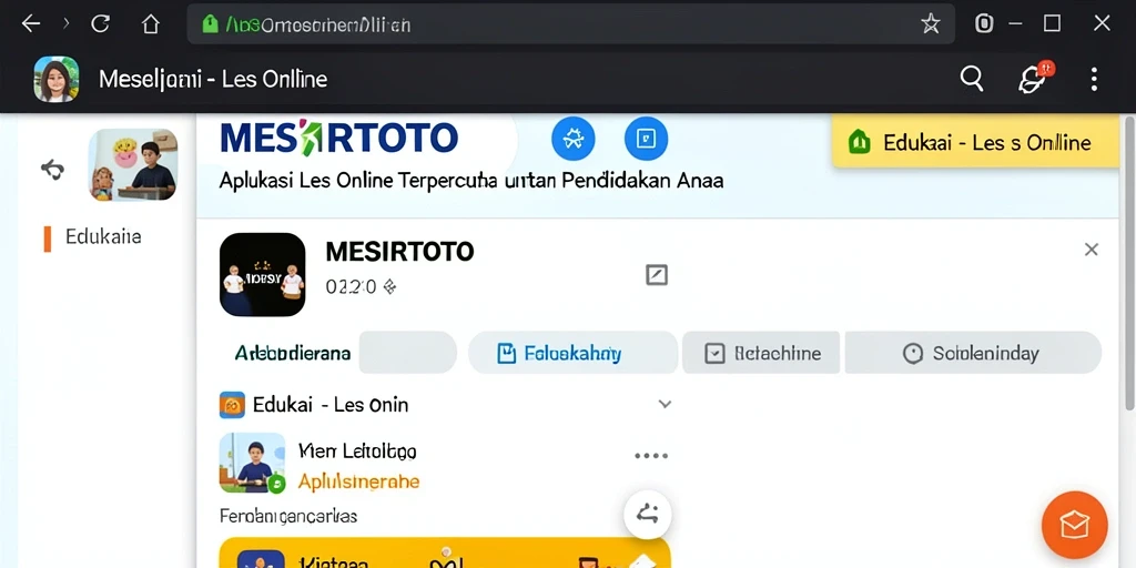 Antarmuka pengguna MESIRTOTO untuk pengalaman Les Online yang interaktif.
