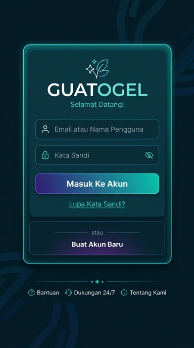 Tampilan halaman login guatogel