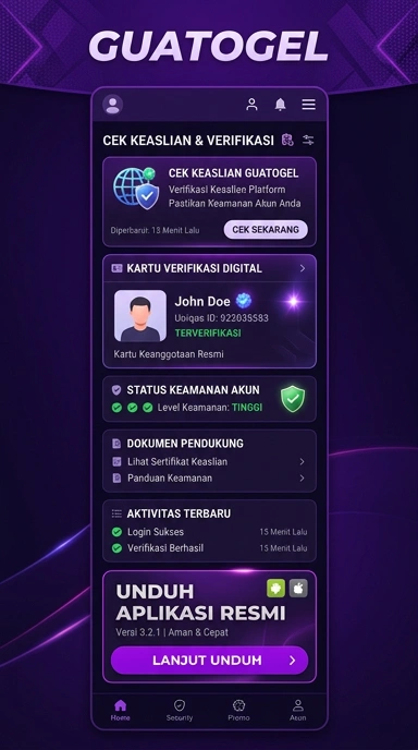 Tampilan kanal resmi guatogel